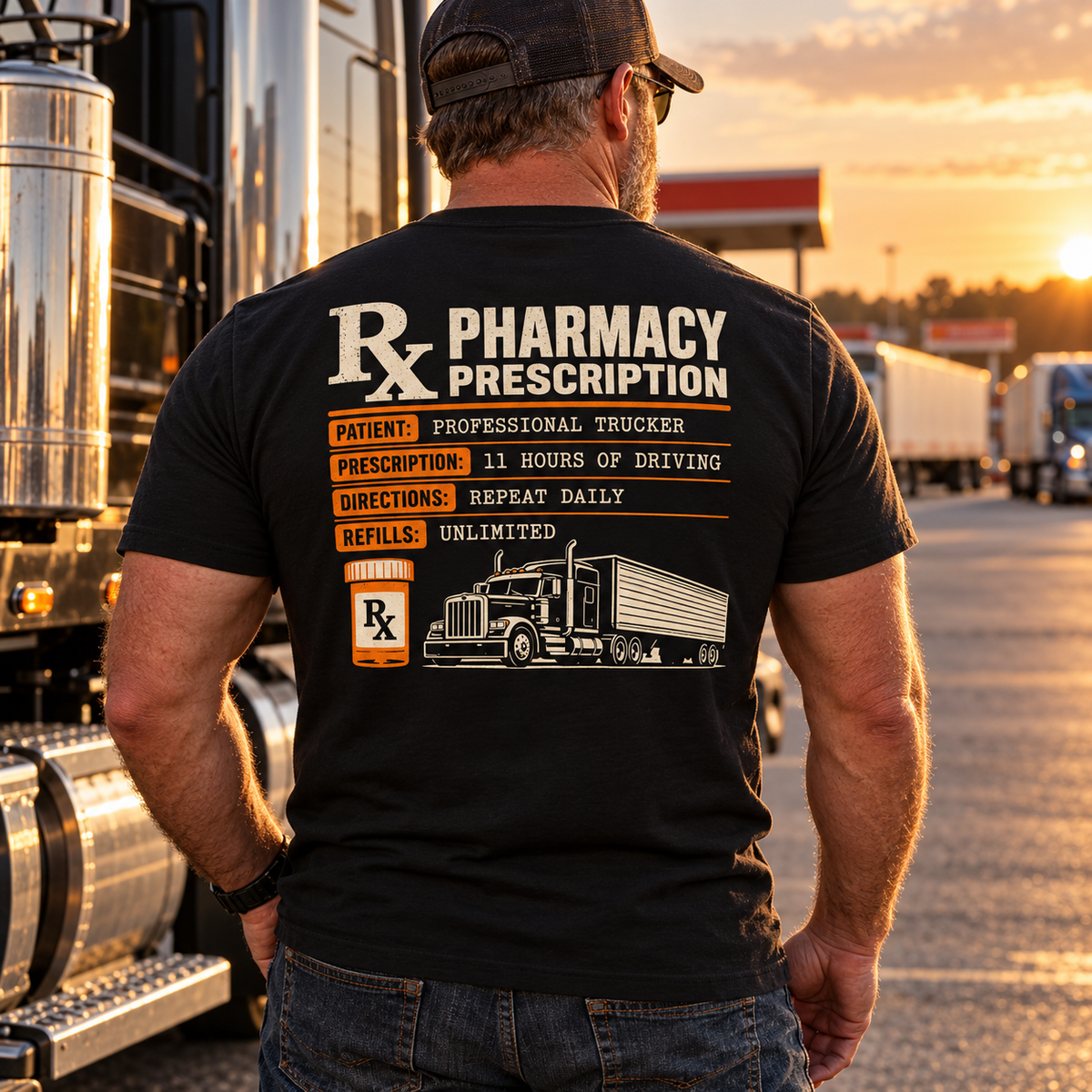 Professional Trucker Pharmacy Prescription T-Shirt