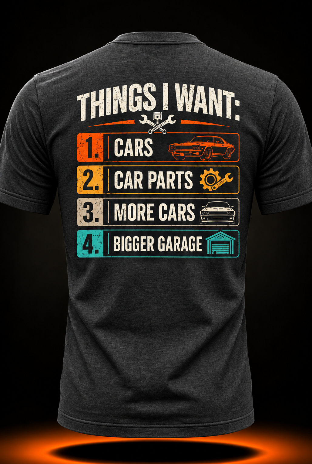 Things I Want Funny Car Enthusiast Auto Mechanic Engine T-Shirt