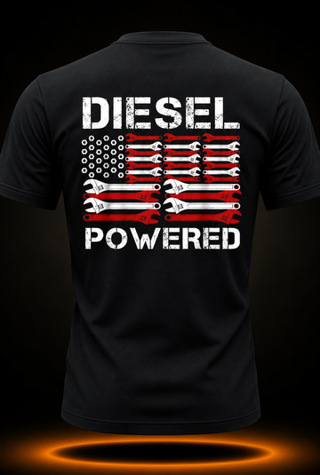 American Flag Wrench Diesel Powered T-Shirt