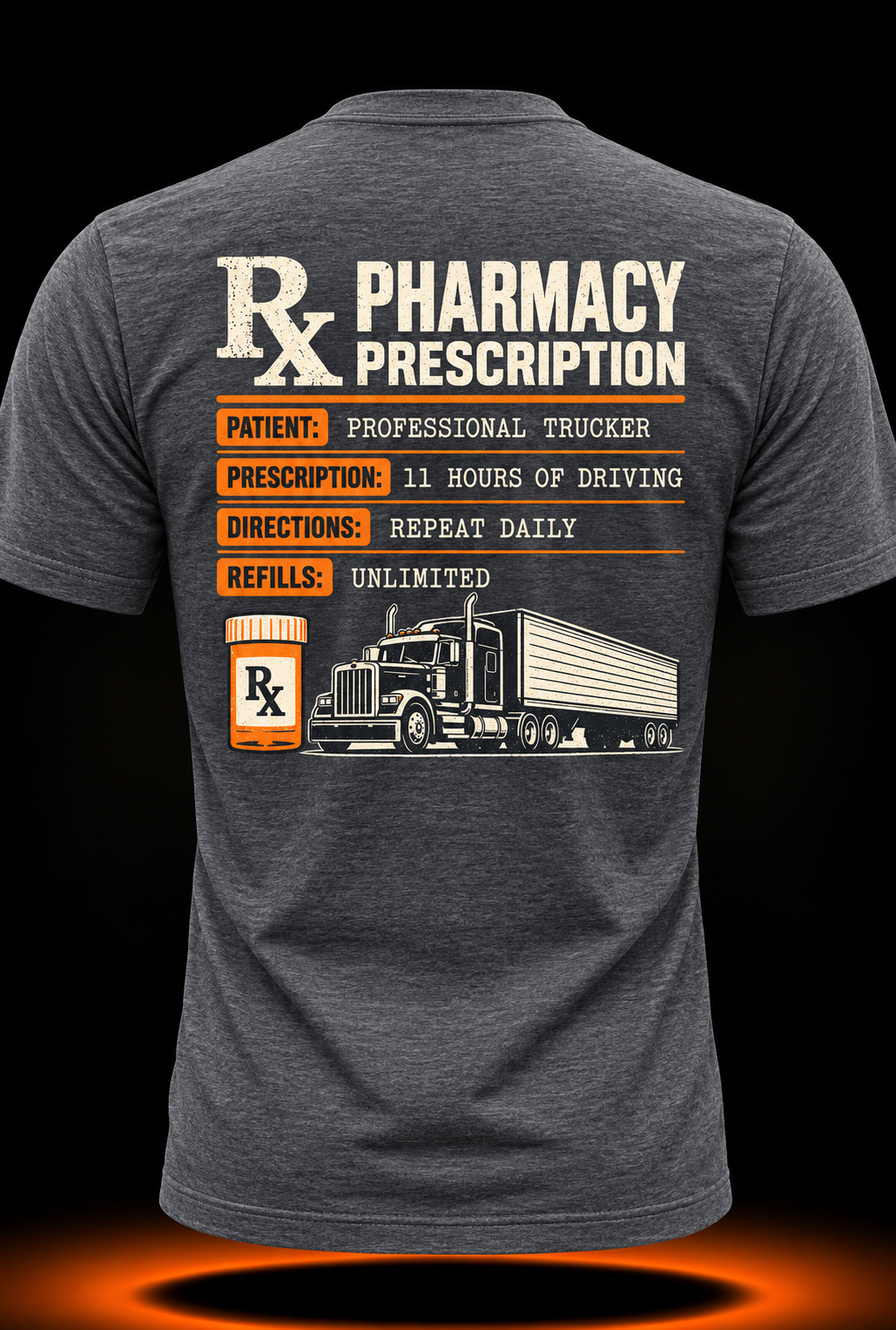 Professional Trucker Pharmacy Prescription T-Shirt