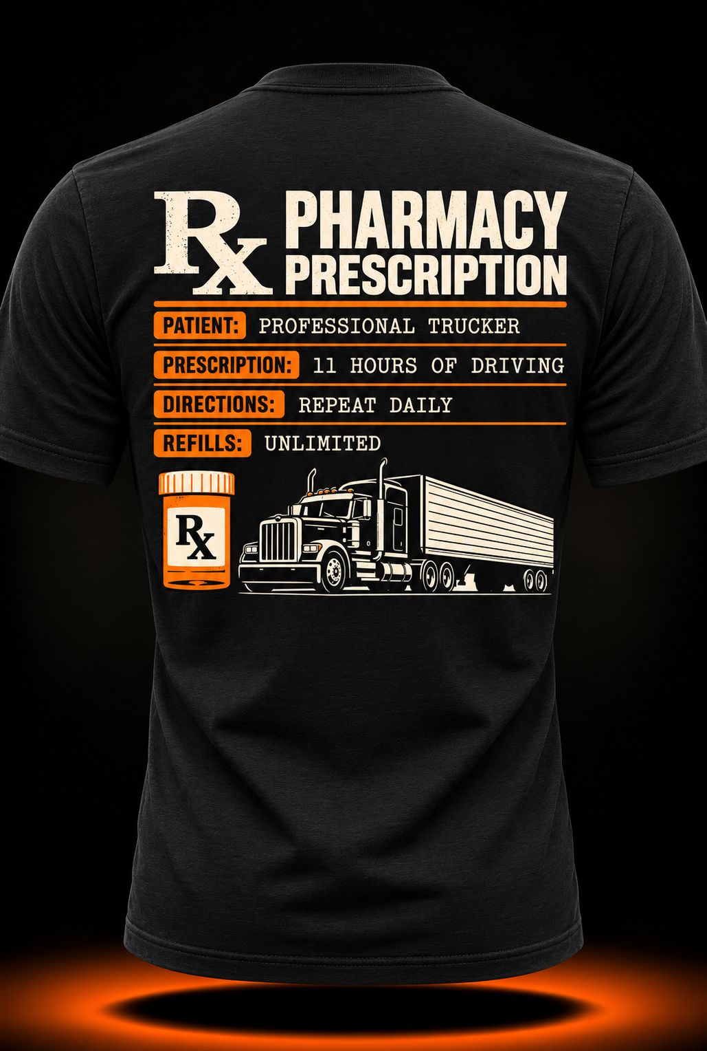 Professional Trucker Pharmacy Prescription T-Shirt