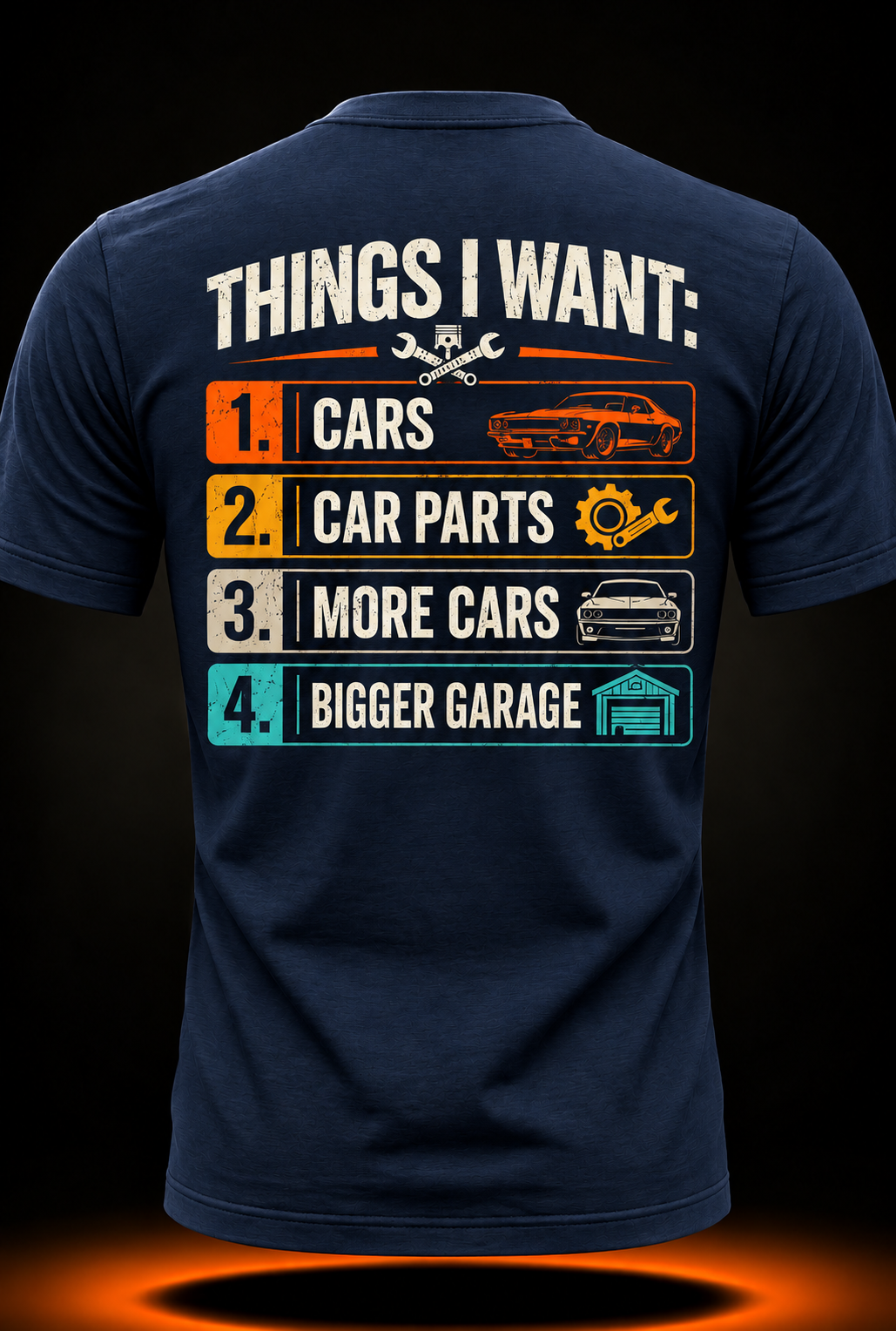 Things I Want Funny Car Enthusiast Auto Mechanic Engine T-Shirt