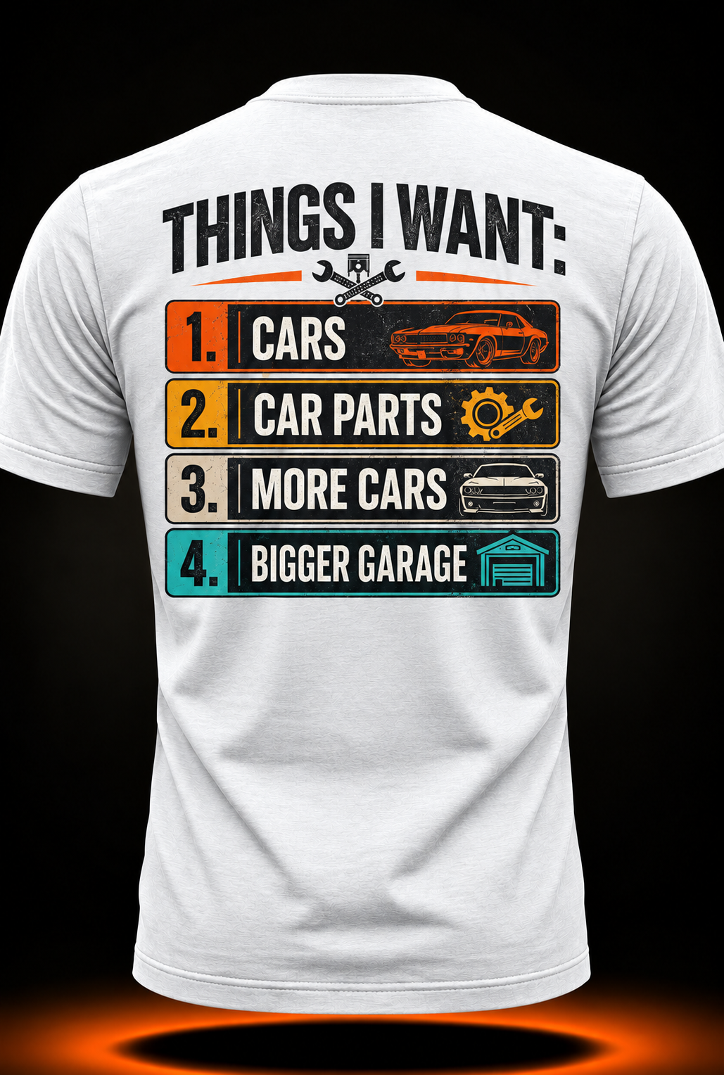 Things I Want Funny Car Enthusiast Auto Mechanic Engine T-Shirt
