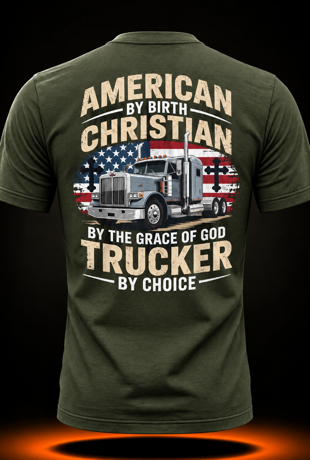 Driven Faith and Diesel Trucking Jesus Christian Trucker T-Shirt