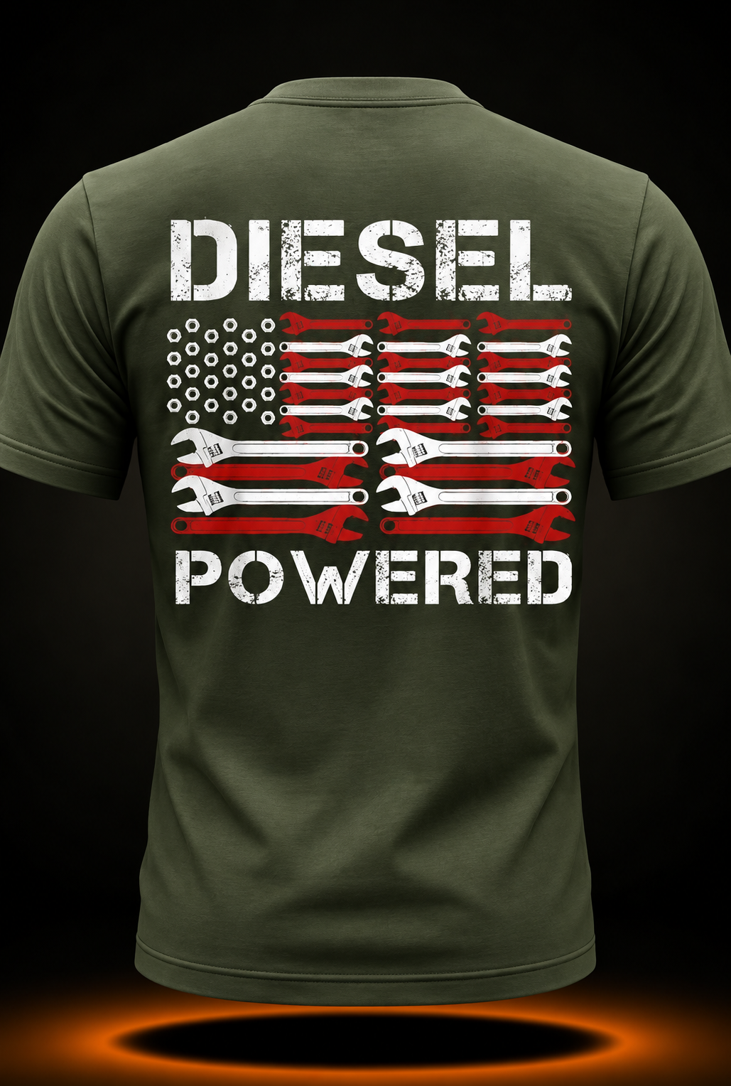 American Flag Wrench Diesel Powered T-Shirt