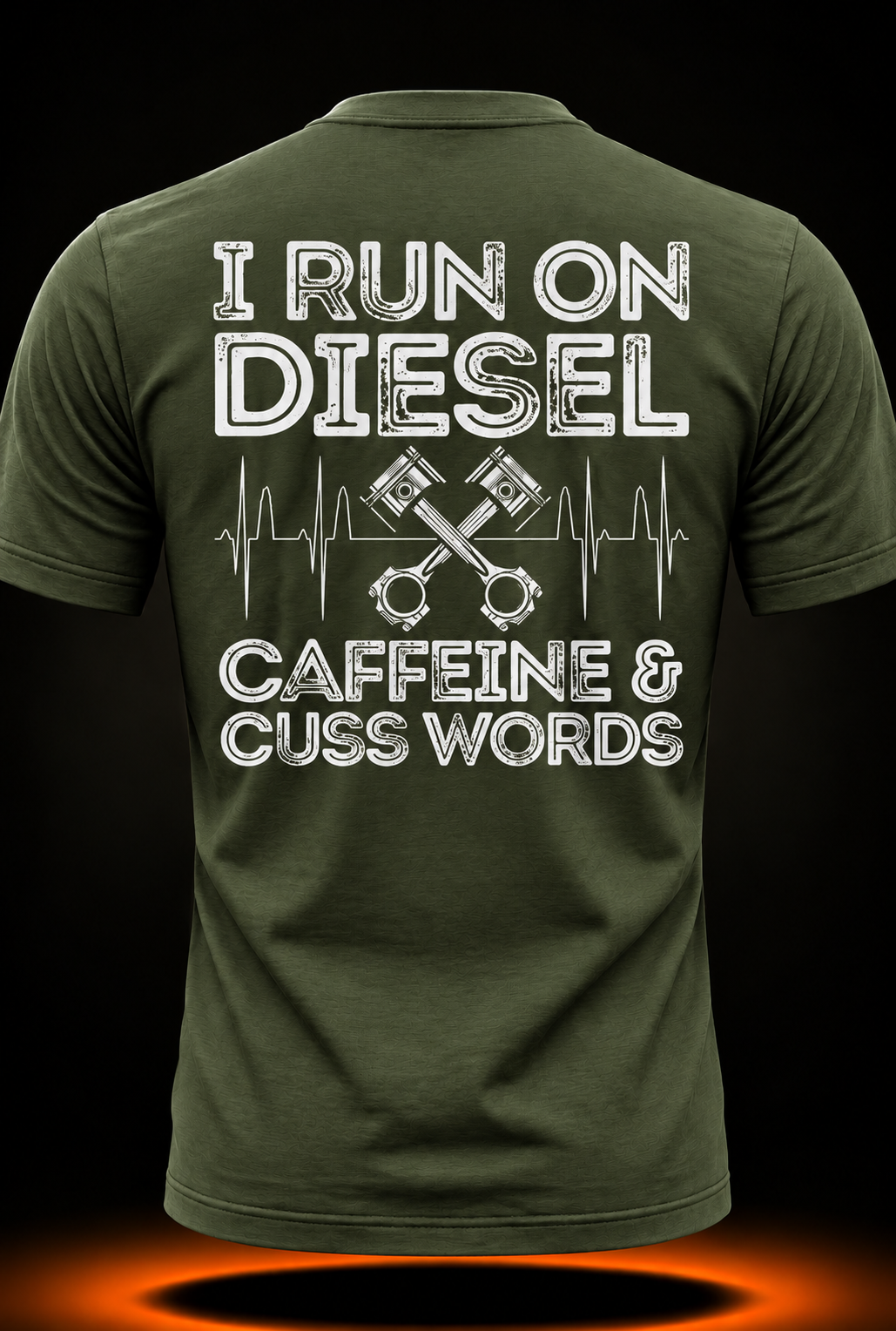 I Run On Diesel Caffeine And Cuss Words Funny Diesel T-Shirt
