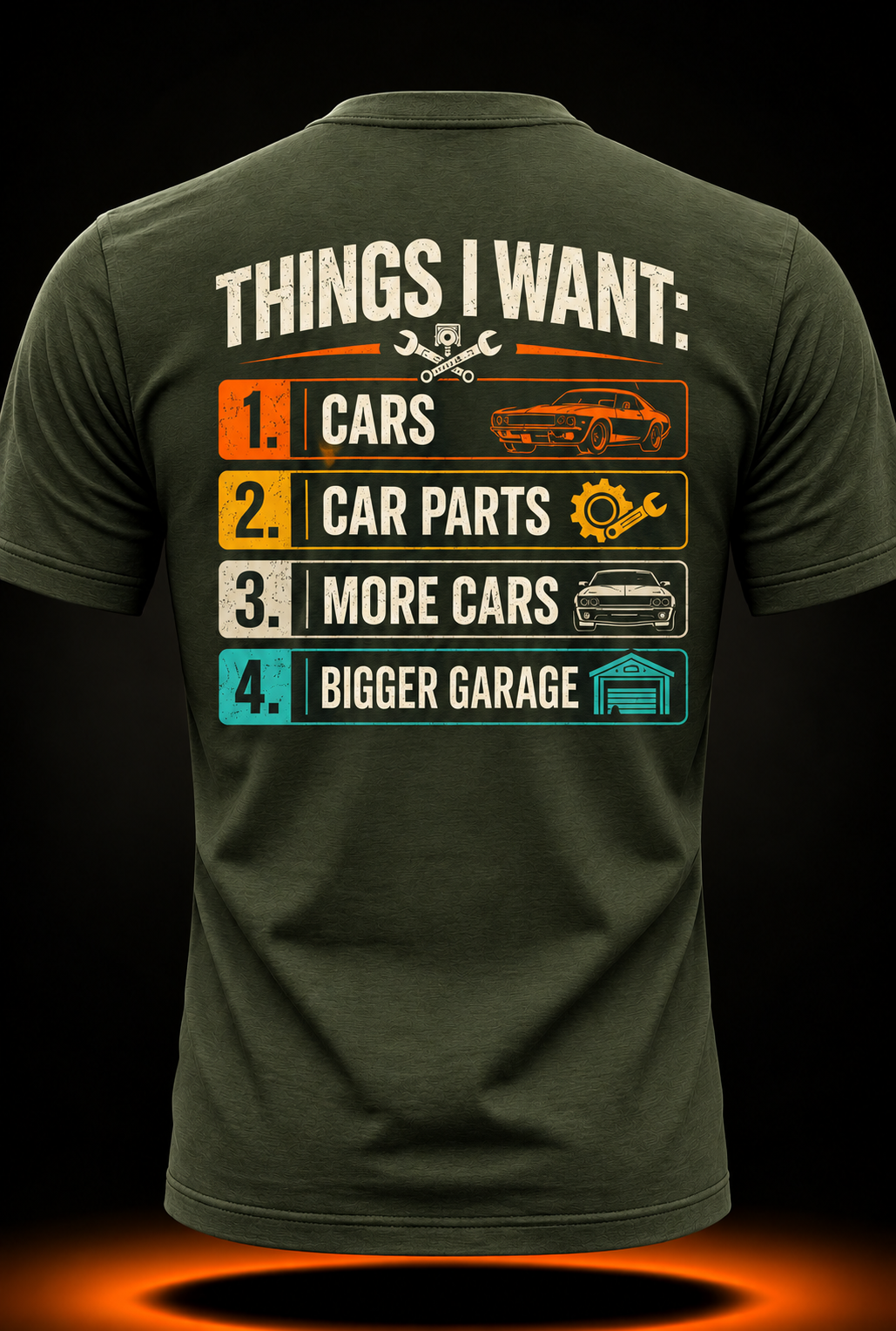 Things I Want Funny Car Enthusiast Auto Mechanic Engine T-Shirt