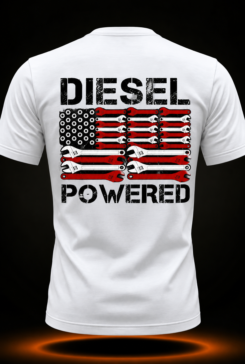 American Flag Wrench Diesel Powered T-Shirt