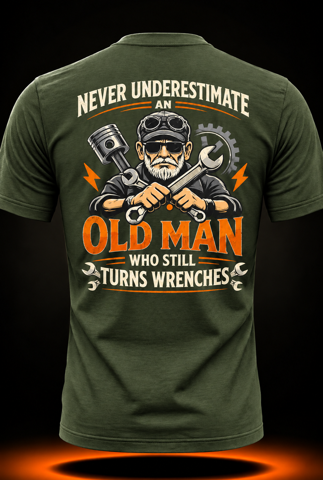 Never Underestimate an Old Man Who Still Turns Wrenches T-Shirt